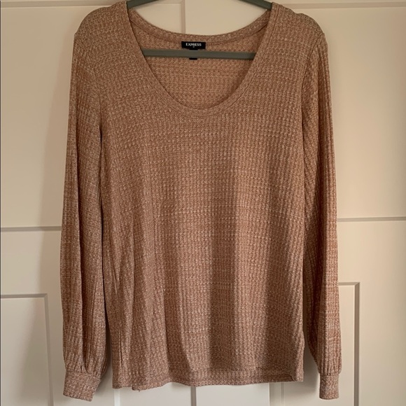 {Express} Tan Long Sleeve Sweater - Picture 1 of 2